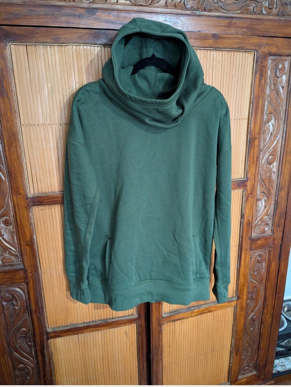 Zyia Active Cozy Olive Green Funnel Neck Women's Sweatshirt Size L - Picture 2 of 12